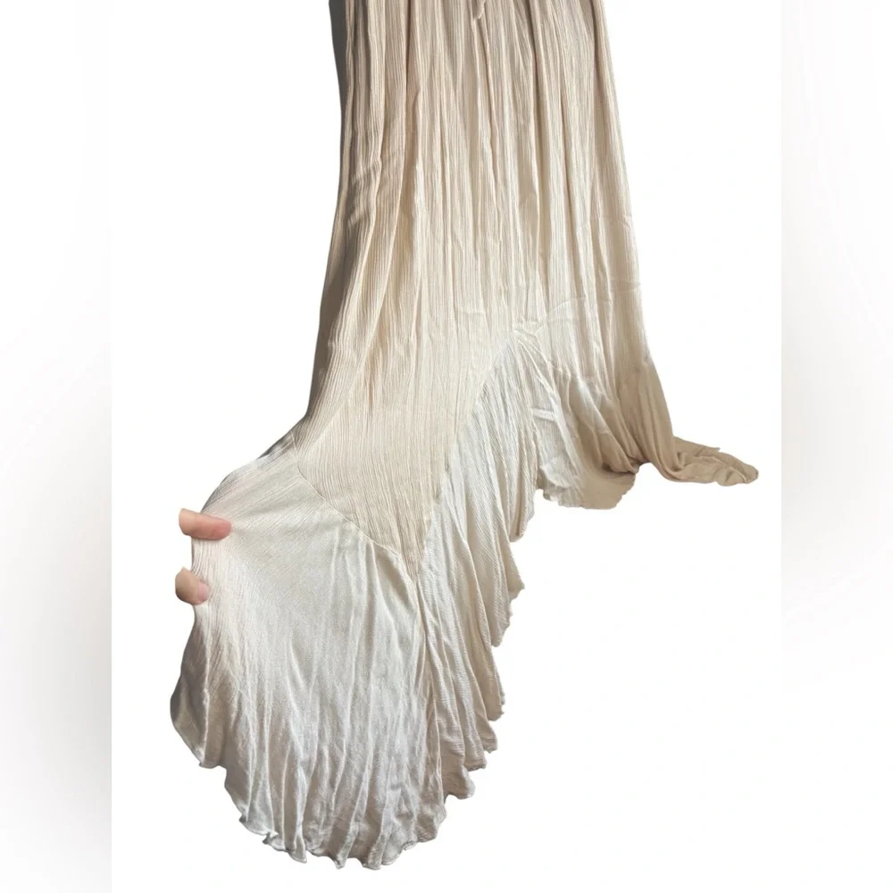 Free People Endless summer showstopper maxi dress size M Cream Textured Detail - Picture 10 of 11